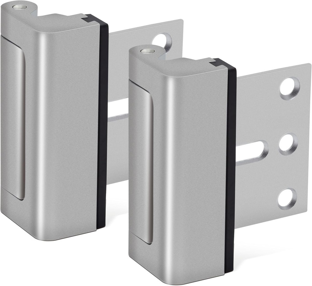 Home Security Door Lock, 2 Pack Reinforcement Locks for Front Silver