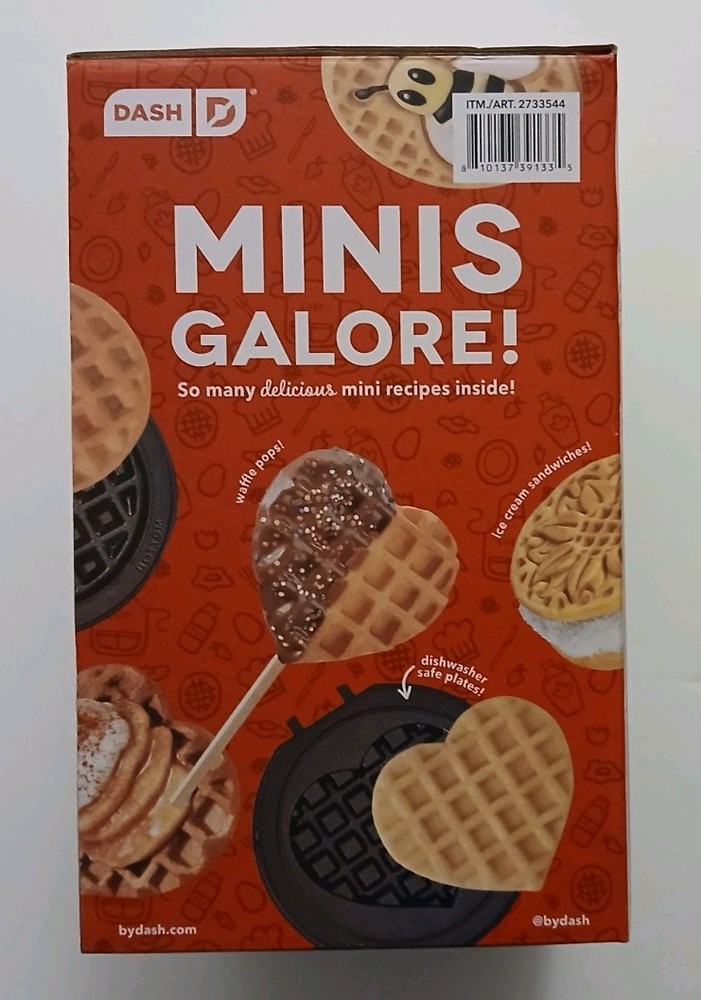 Dash Multi-Plate Mini Waffle Maker with Removable Plates Bee, Bunny Clover Heart