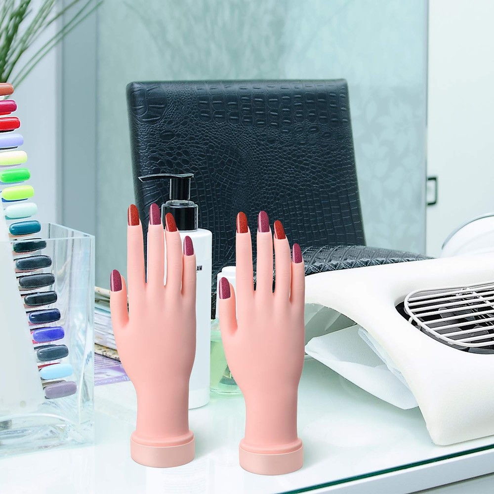 Nail Art Training Practice Hand Bendable Silicone Fake Hand