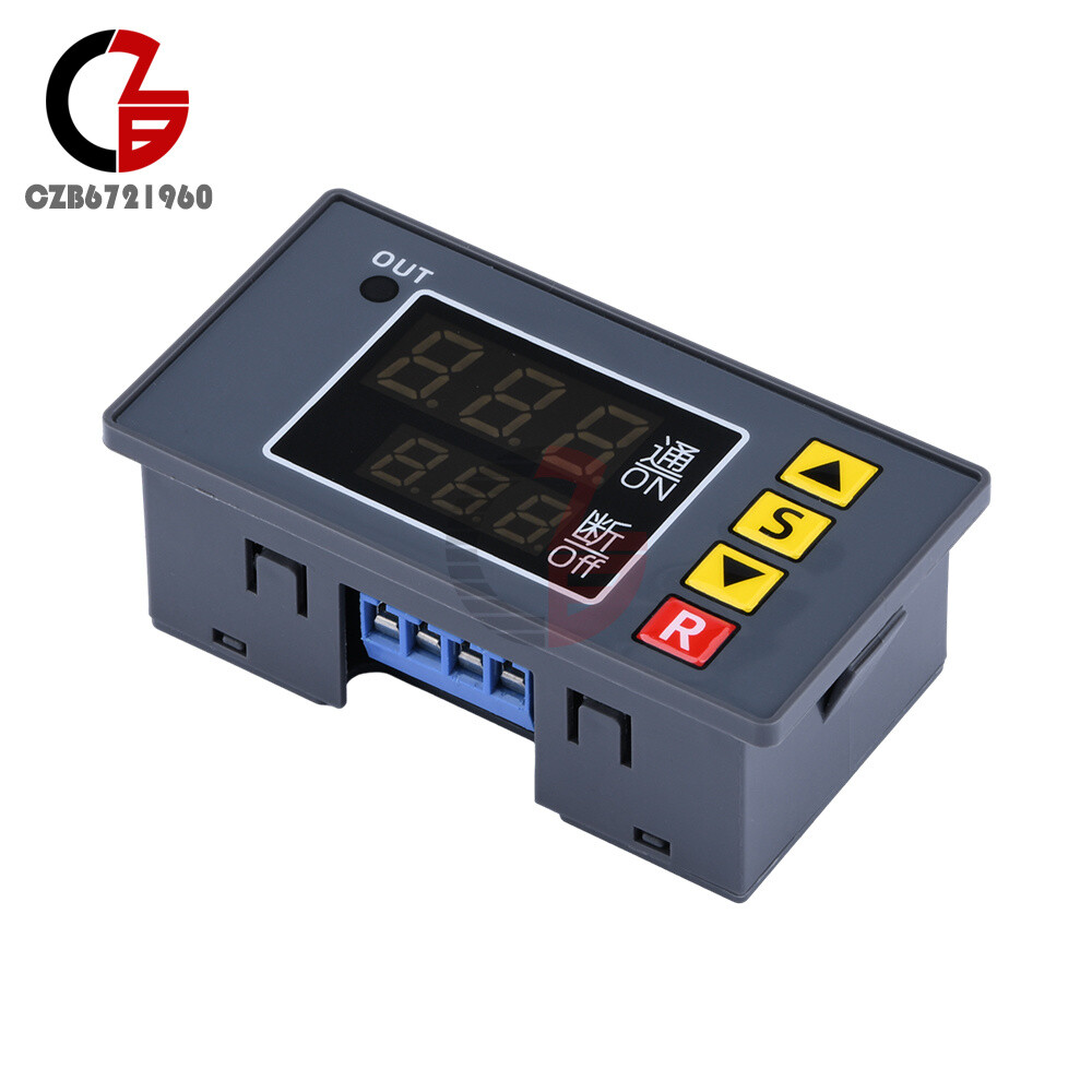 110-220V 12/24V Digital Time Delay Relay Cycle Timer Control Switch Programmable