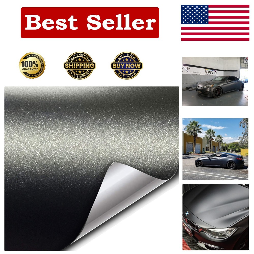 Matte Metallic Black  Vinyl Wrap (1Ft X 5Ft)