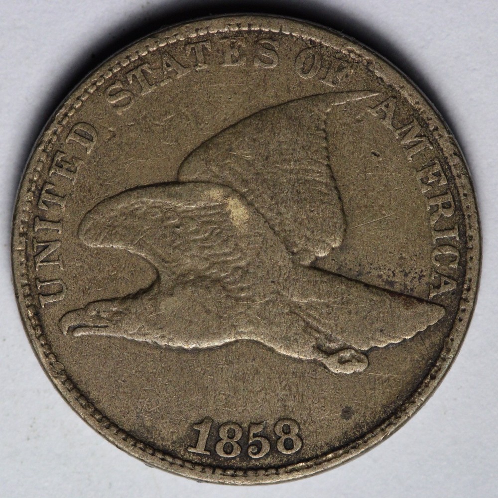 1858 LL Flying Eagle Cent Penny VF E109 ZYXR