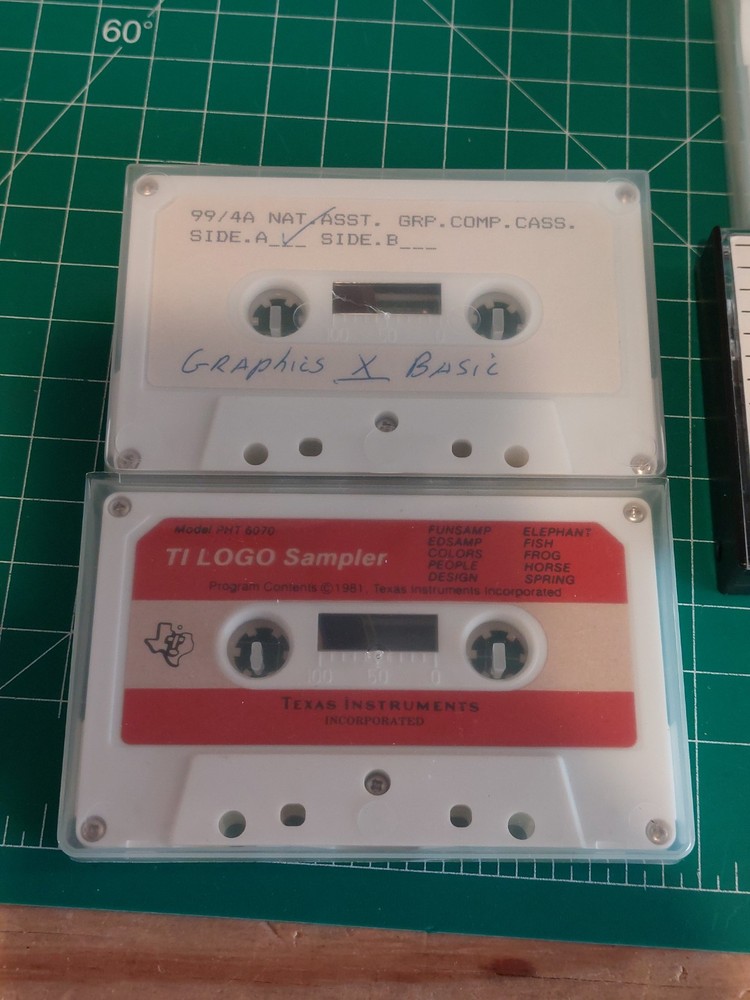 TI-99/4A Cassette Lot Games Basic Extended Programs Dow Aircraft Home Computer