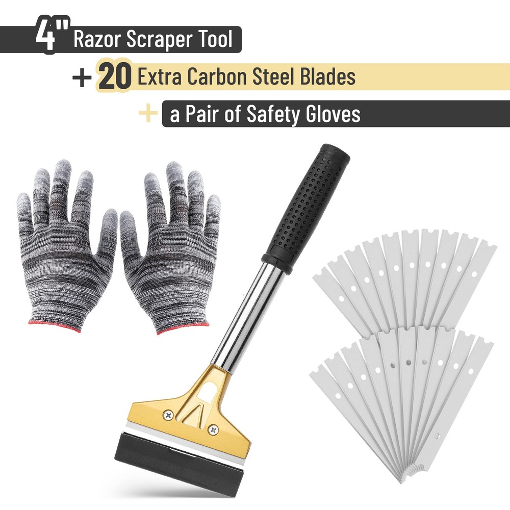 Bates- Razor Blade Scraper Tool, 4 Inch, Floor Tool with 20...