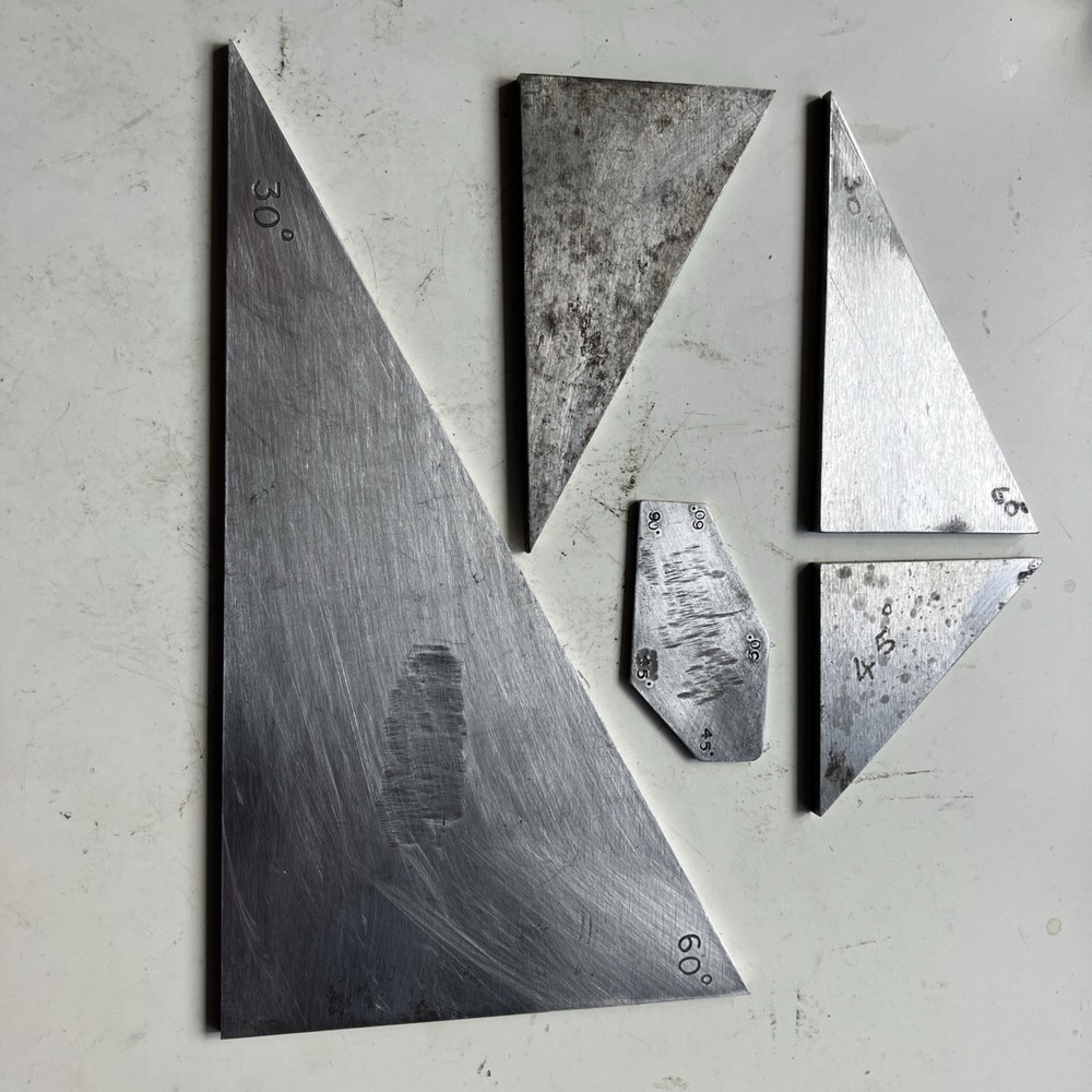 Five Steel Toolmakers Precision Angle Gauges / Plates