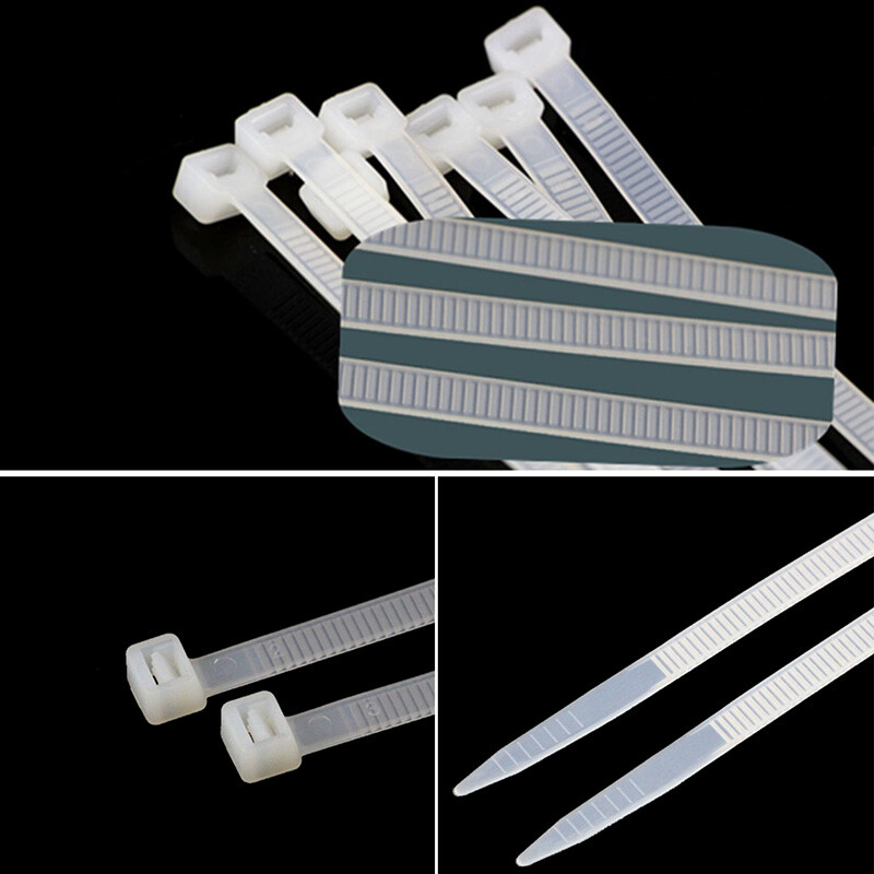 5.2mm Width Cable Ties Nylon Zip Tie Wraps Strong Long Multiple Size White/Black