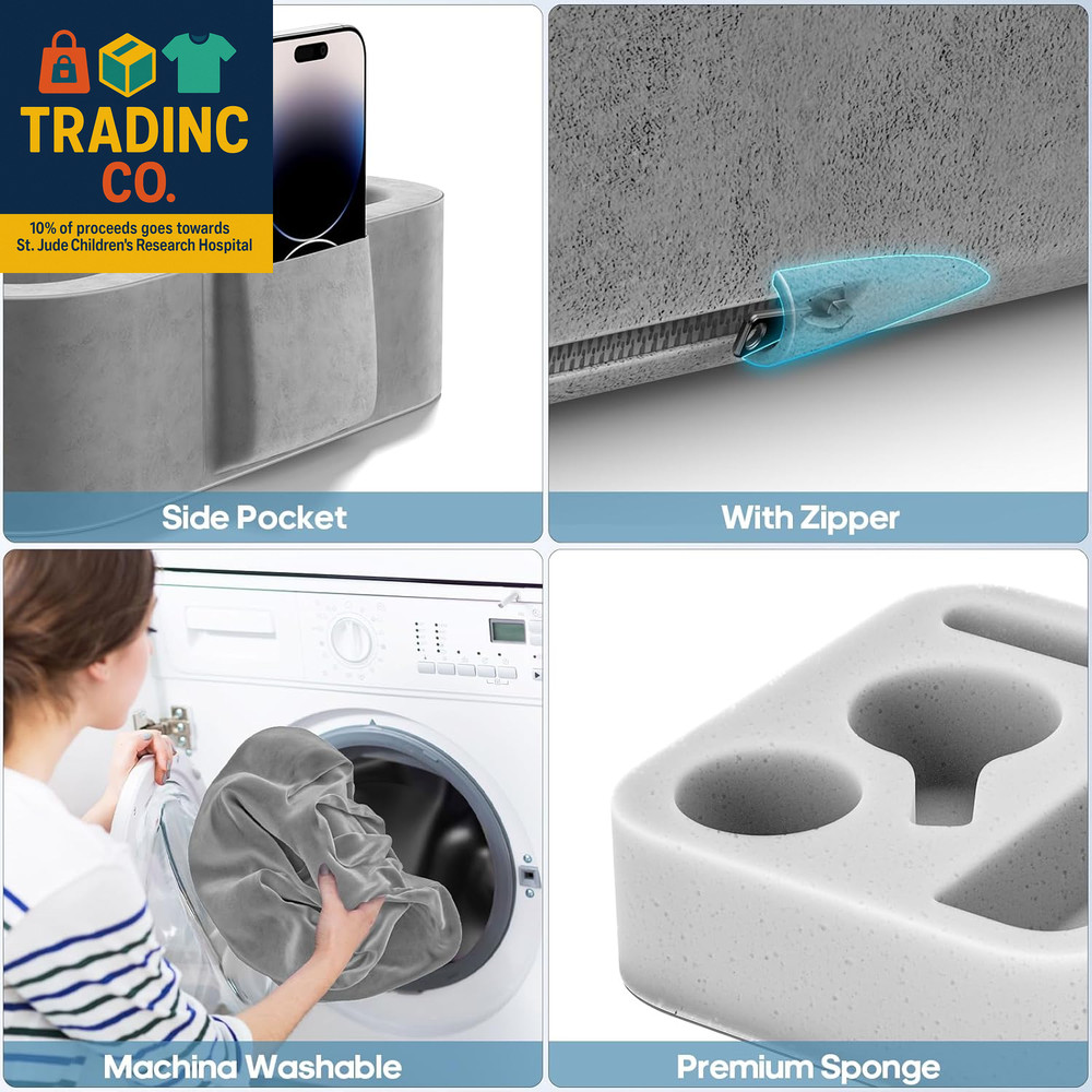 Couch Cup Holder Pillow, Sofa and Bed Caddy for Ipad, Kindle, Switch, Game Contr