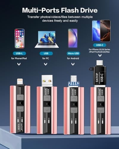 512GB 4 in 1 Flash Drive Photo Stick for Phone Backup