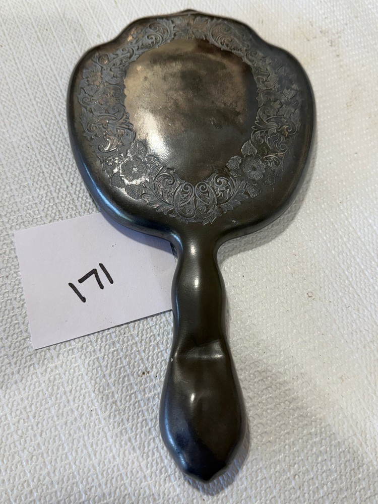 Vintage Silver Plated Hand Mirror (#171)