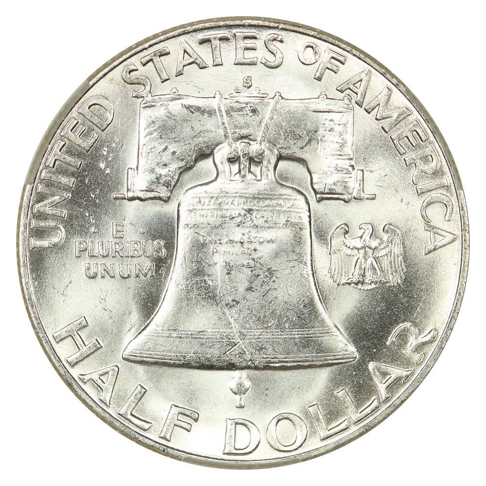 1951-S 50C CACG MS61 - Franklin Half Dollar
