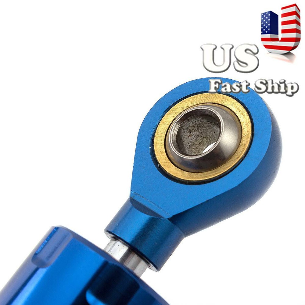 Motorcycle Steering Damper Linear Stabilizer Universal Safety Control Blue 1xpcs