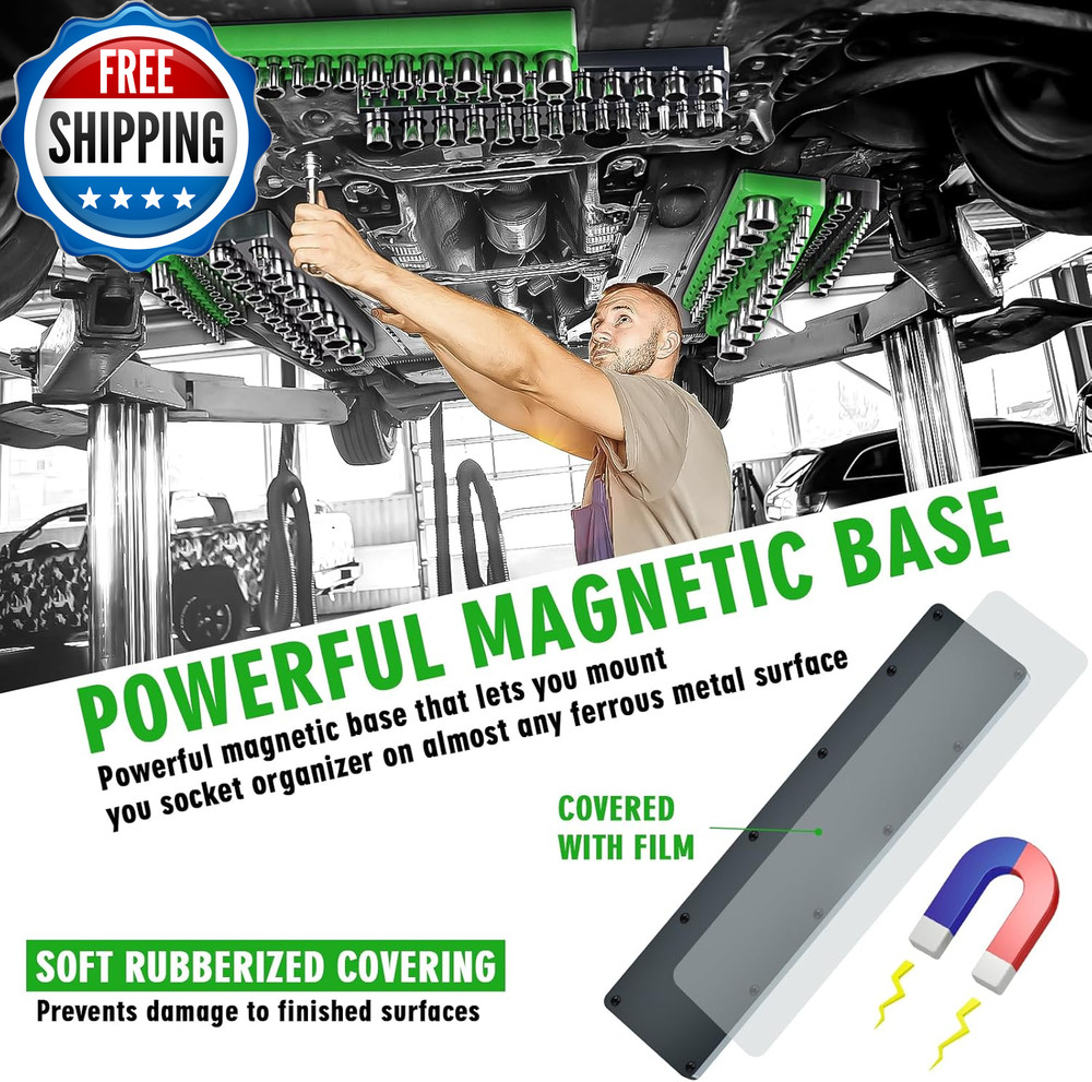 Magnetic Socket Organizer Holder Set for Tool Box Drawer, Toolbox Organization I