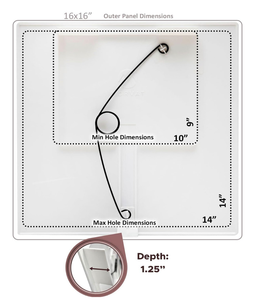 4 Pack Morvat 14x14 Adjustable Spring Access Panel for Drywall & Ceiling