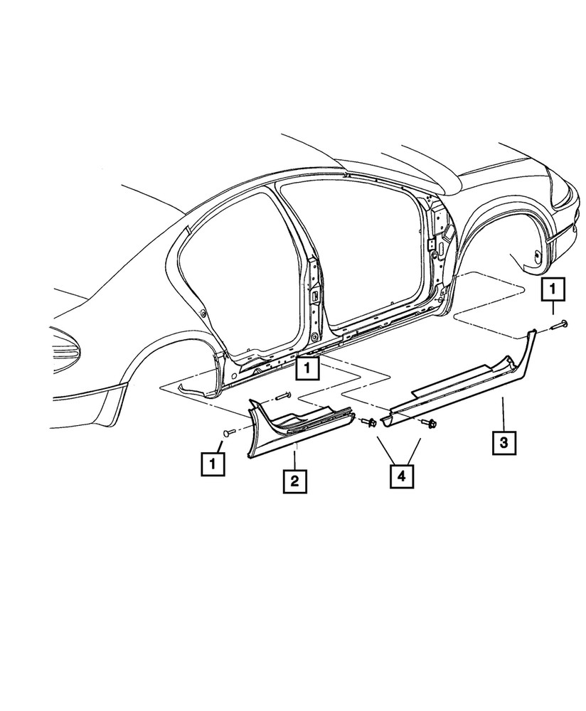Genuine Mopar Quarter Panel Cladding Right 5018724AA