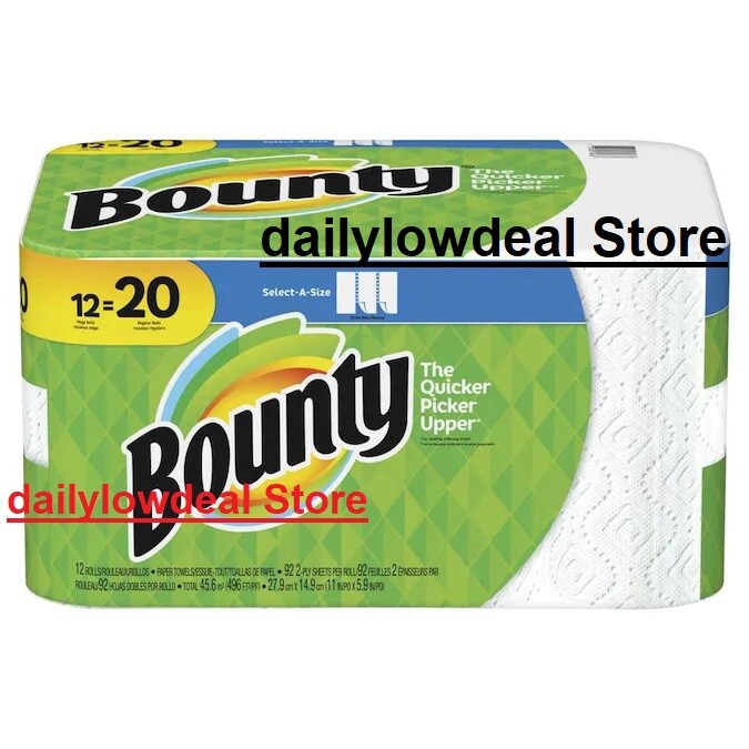 Bounty Select-A-Size Paper Towels, White, 12 MEGA Rolls = 20 Regular Rolls