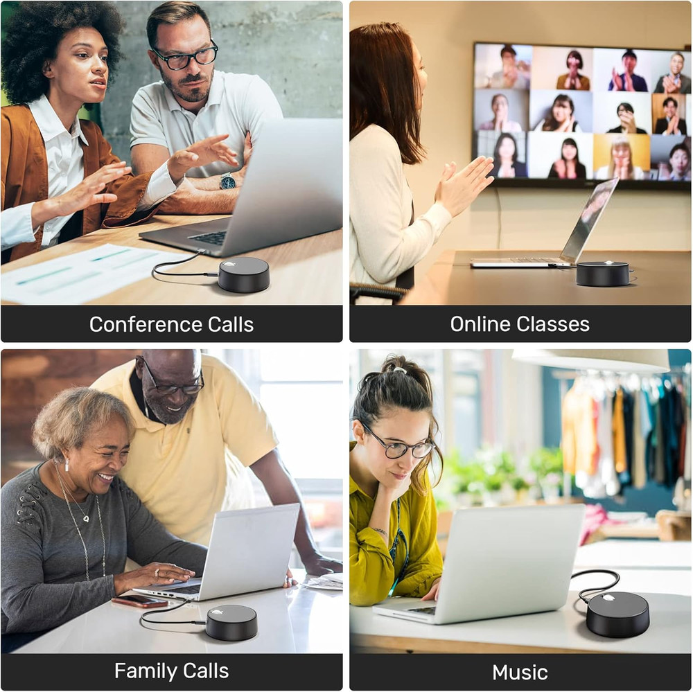 USB Computer Speakers, PC Speaker with Microphone, 2 Sound Modes, Laptop Speaker