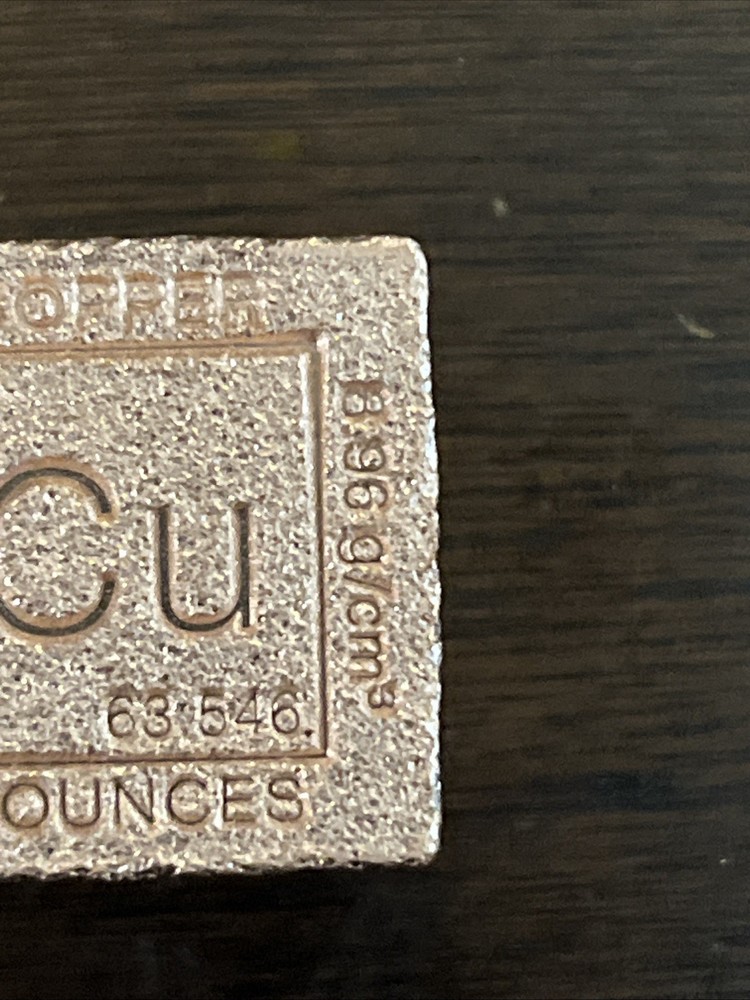 5 oz. COPPER CUBE 1 Inch Square .999 Fine ELEMENTAL Design