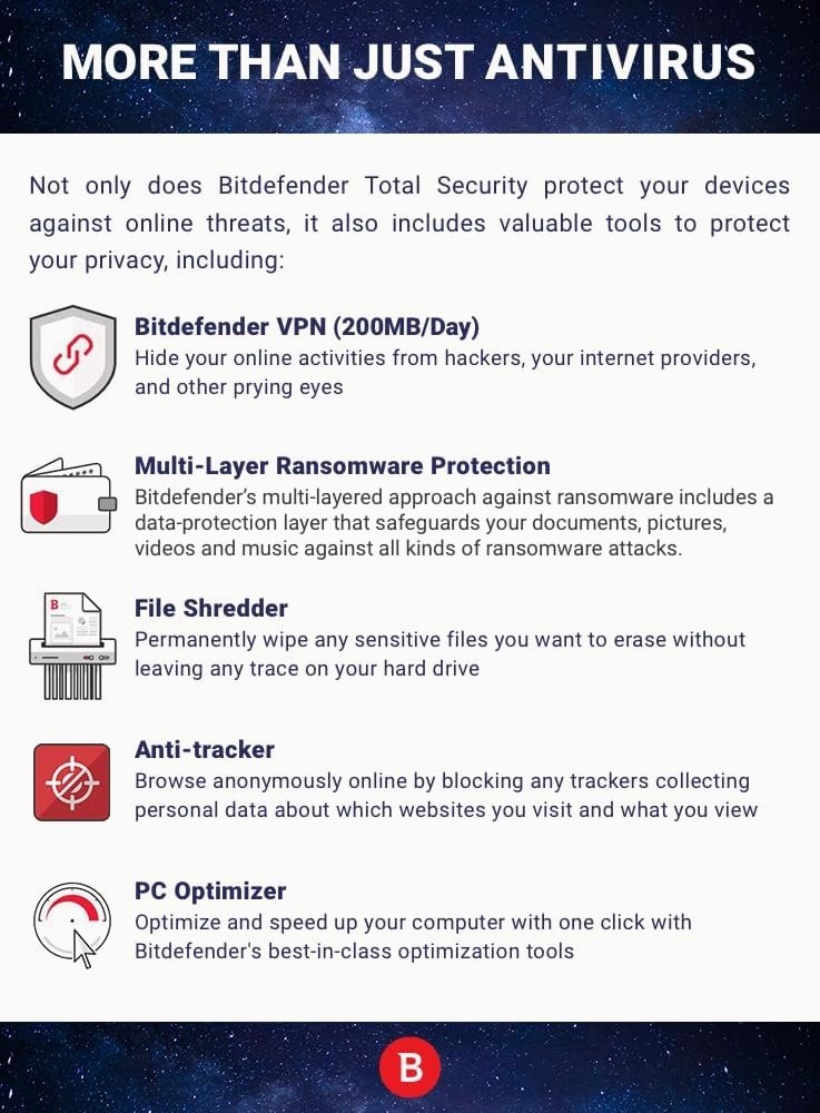 Bitdefender Total Security - 2 Years 10 Devices (Windows, MAC, Android)