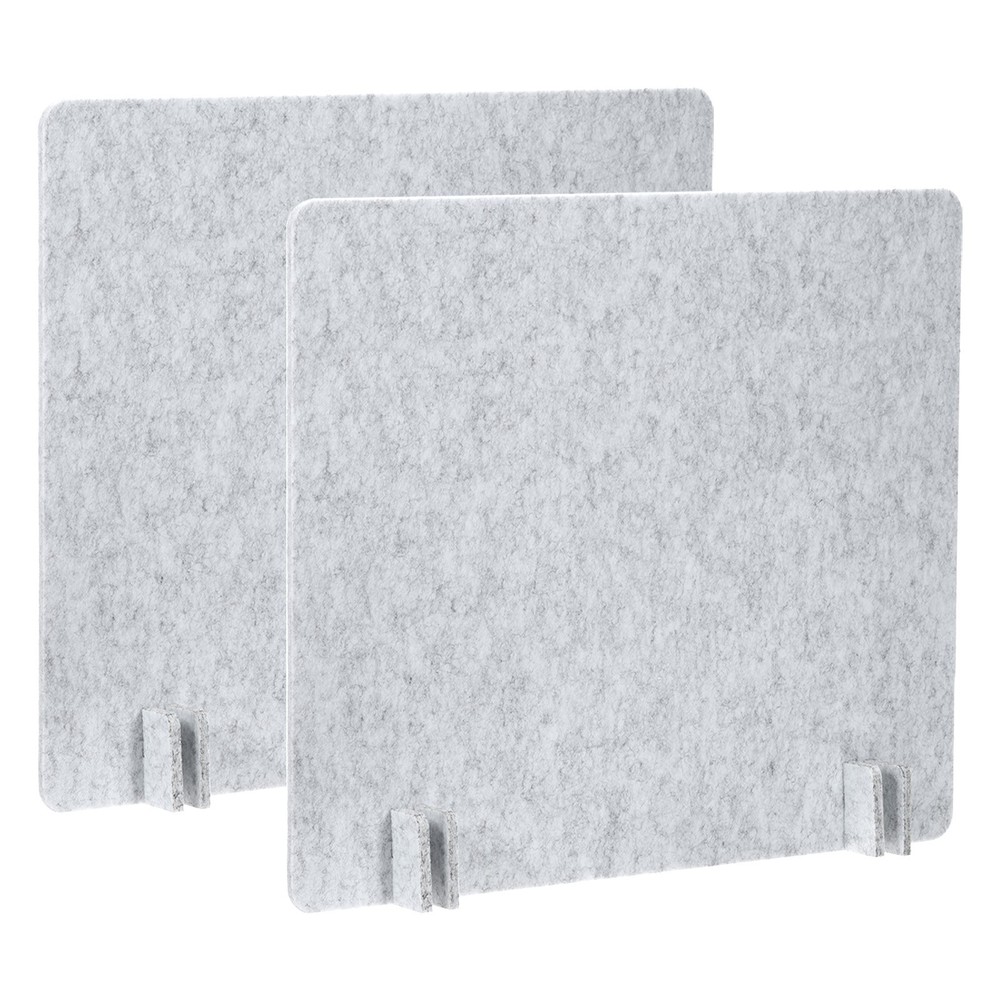 2 Set 24" x 24" Desk Divider Privacy Panel with 8Pcs Support Feet,Light Grey