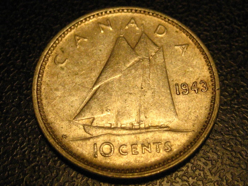 1943 Canadian Dime AU