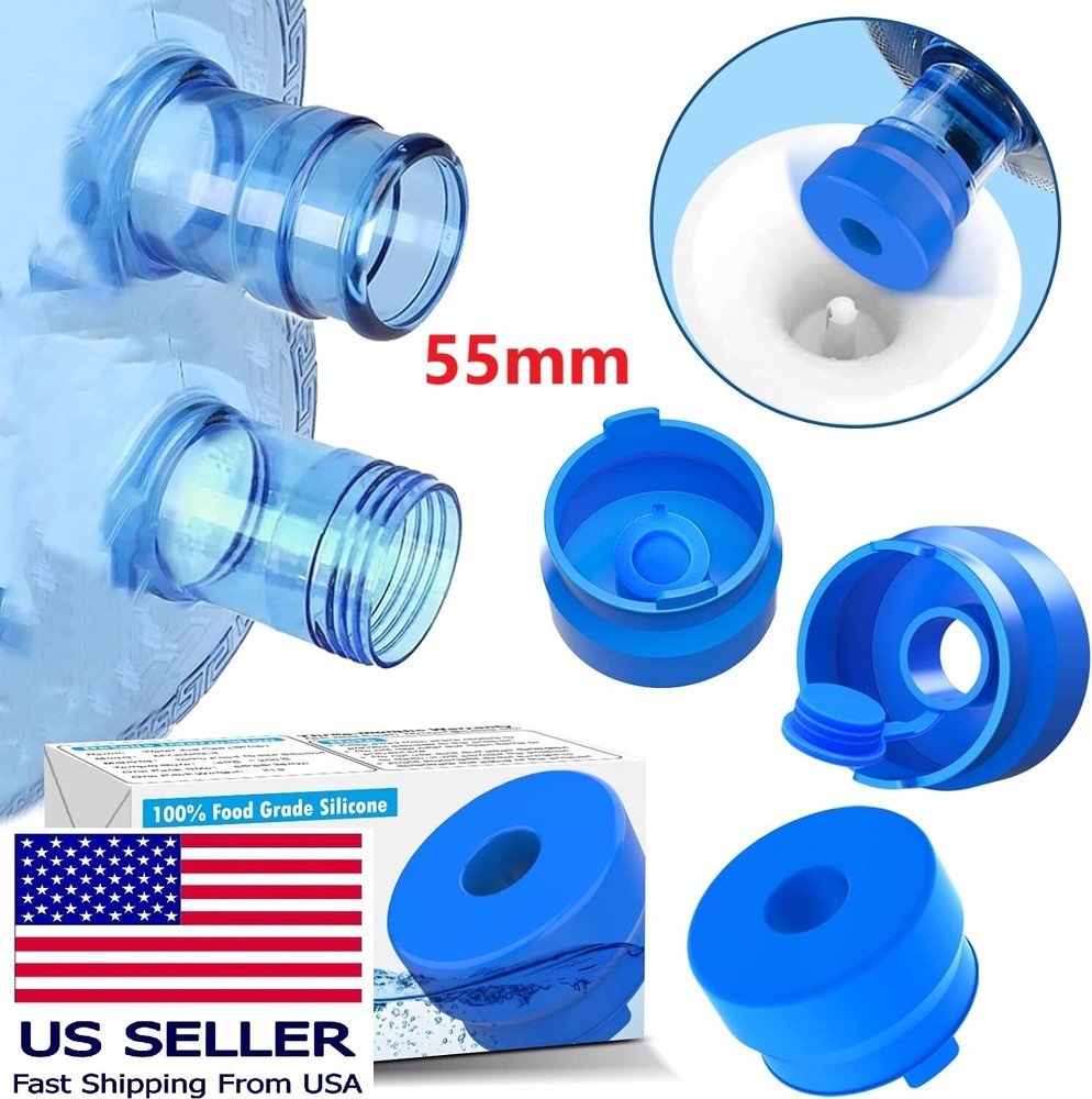 3 & 5 Gallon Water Jug Cap, 3 Pack Reusable Food Grade Silicone Replacement Cap
