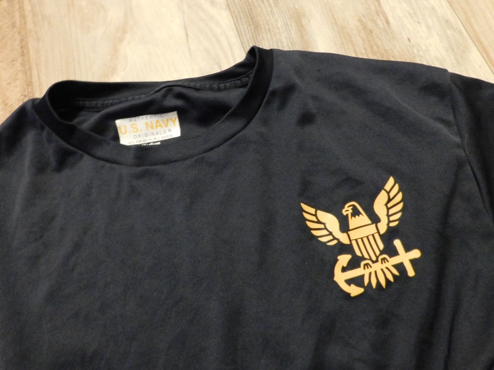 US NAVY SOFFE SHORT SLEEVE NAVY BLUE SHIRT SIZE MEDIUM