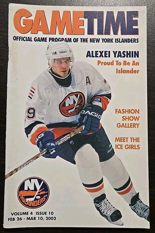 New York Islanders GameTime Program Feb/Mar 2002 Alexei Yashin