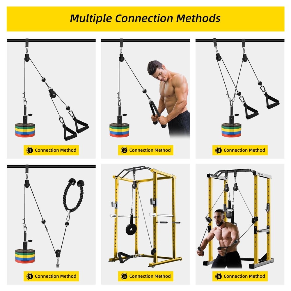 LAT Pulldown Pulley System for Home Gym Cable Machine Pulley Attachment Set P...