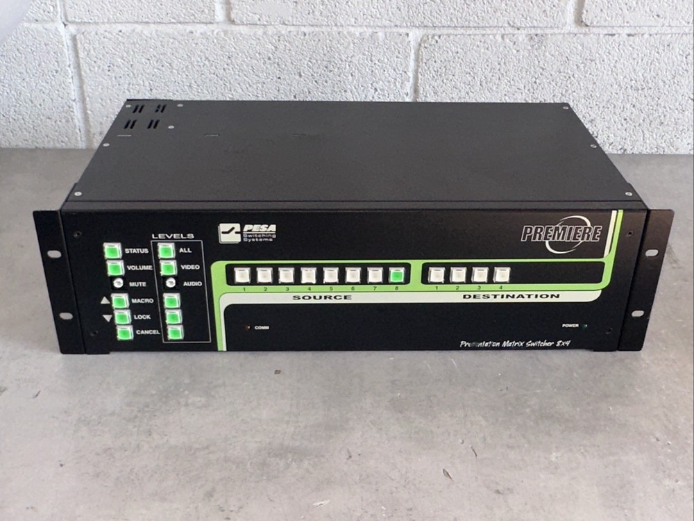 PESA Switching Systems PR84V5A2-P Premiere Presentation Matrix Switcher 8x4