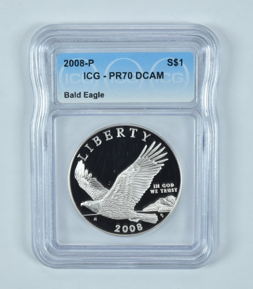 2008-P Bald Eagle Commemorative Silver Dollar PR70 DCAM ICG