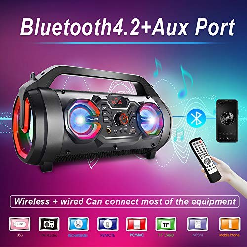 Portable Bluetooth Speaker with Subwoofer, Wireless Speakers with Booming