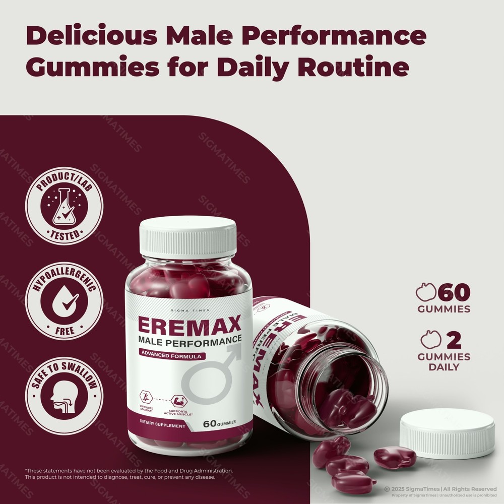 Eremax Gummies – Men’s Vitality & Performance Support Supplement -2 Pack