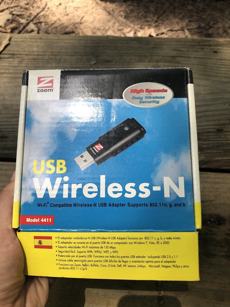 ZOOM USB WIRELESS N ADAPTER MODEL 4411 w/ CD