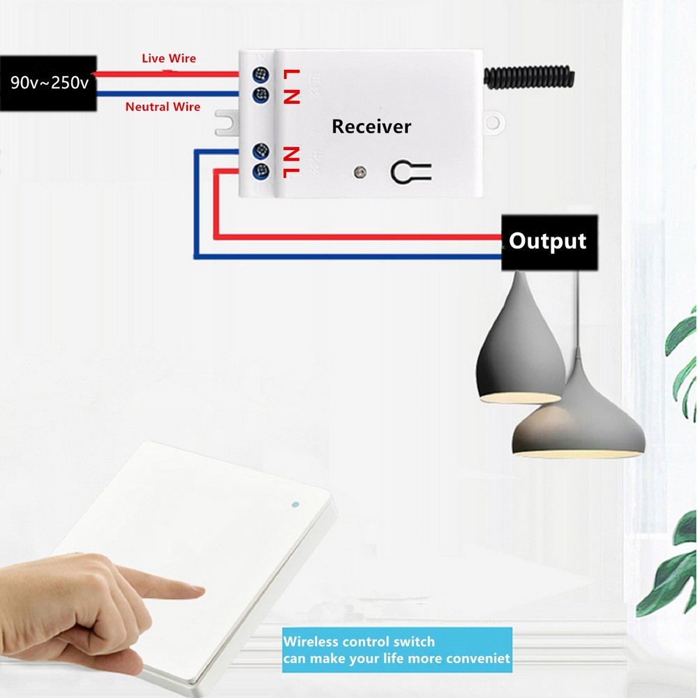 433MHz Wireless RC Kinetic Self-Powered Wall Light Switch For Home Lighting e