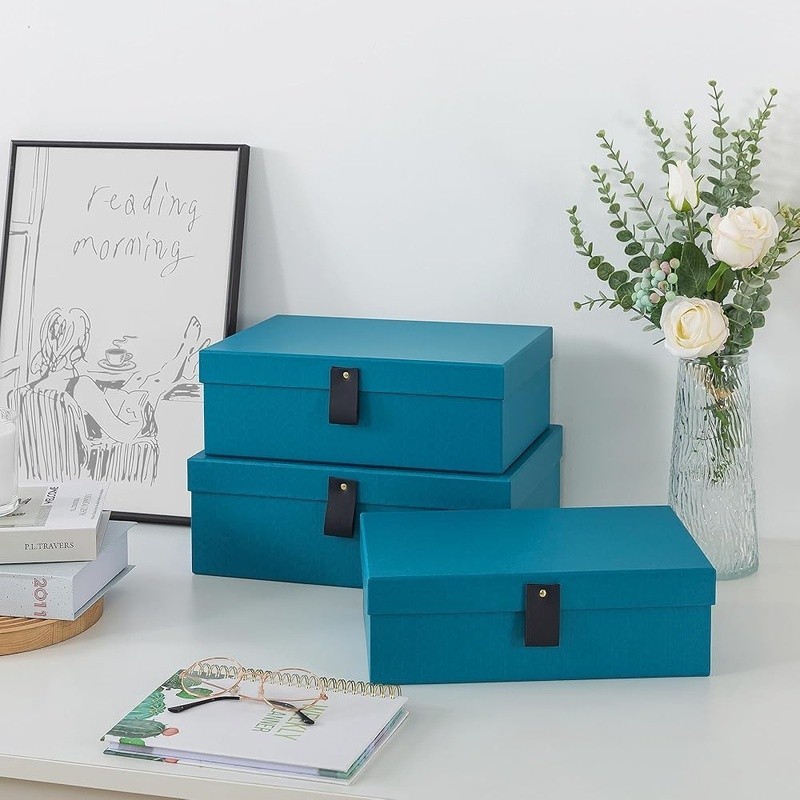 Storage Boxes Decorative Cardboard Stackable Nesting Organizing Keepsake Gift US