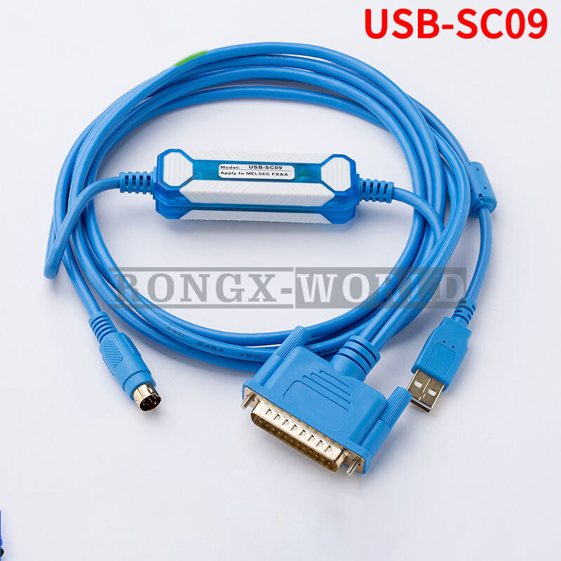 PLC Programming Cable USB-SC09 Suitable Mitsubishi FX/A Series PLC