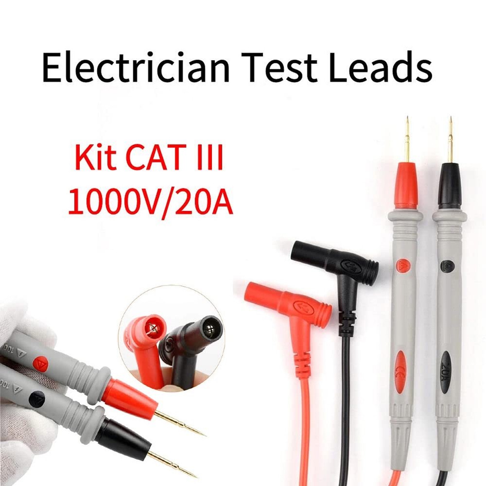 2PACK Multimeter Test Leads for Fluke Meter Electrical Alligator Clip Probes 20A