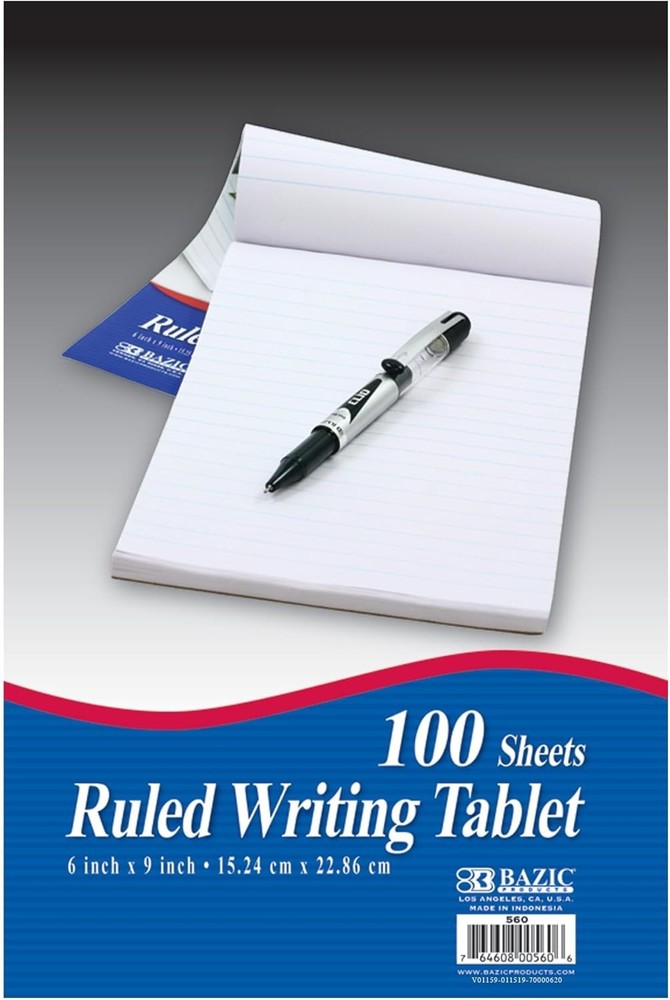 High-Quality 6" x 9" Writing Pad with 100 Sheets - Ideal for Organized Notes