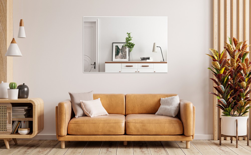 48"x32"Rectangle Bathroom Mirror Wall Vanity Hanging Mirror White Aluminum Frame