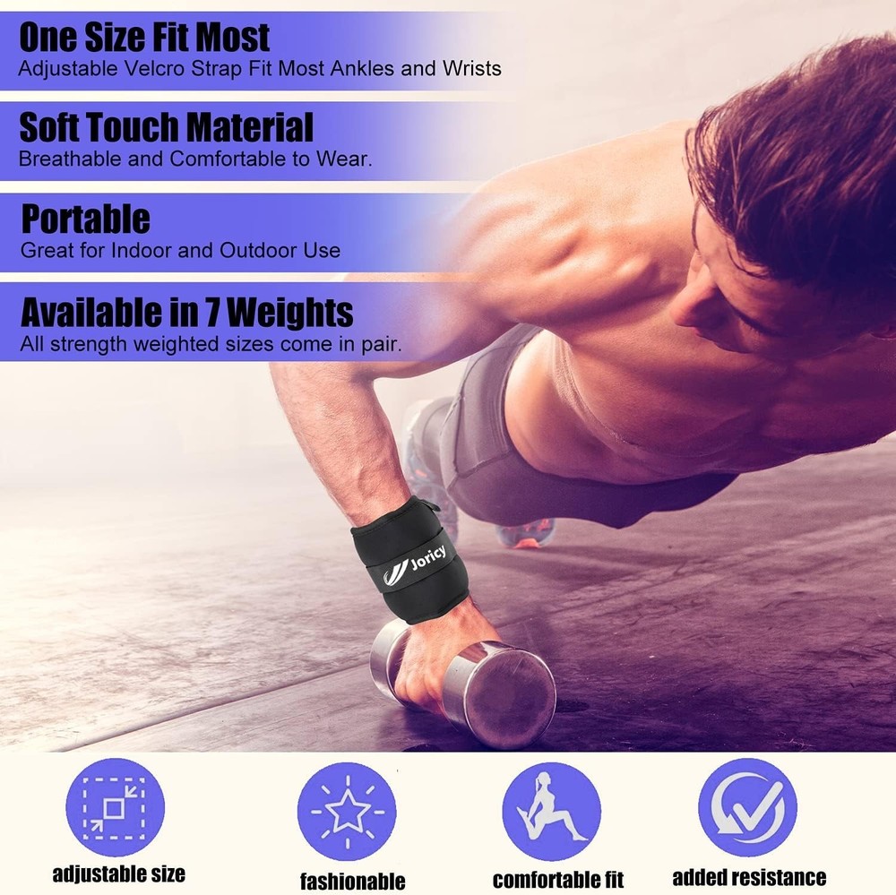 Adjustable Ankle Weights Pair 10LBS for Strength Training and Physical Therapy