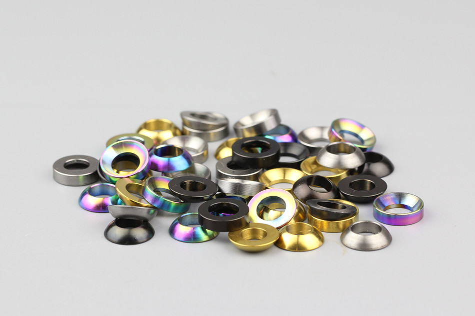 4pcs Titanium M5 / M6 Concave / Convex / Flat Gaskets Washers Shim Pad