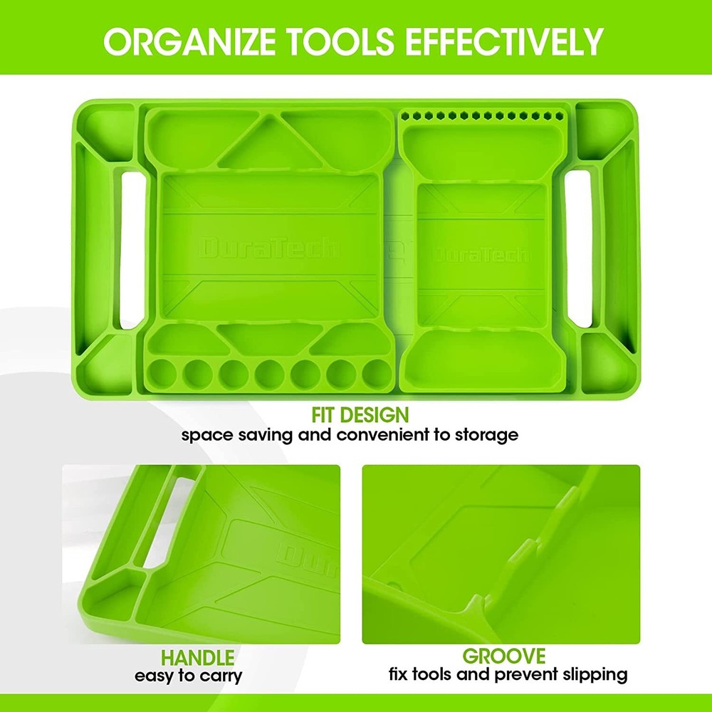 DURATECH 3-pack Flexible Tool Tray Silicone Tool Holder for Mechanics Storage
