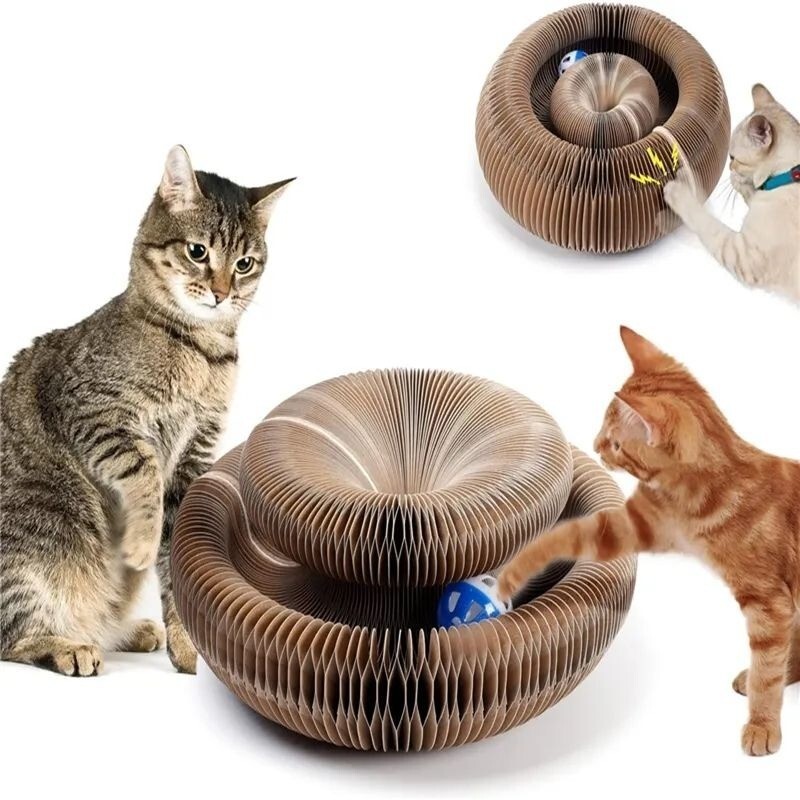 Cat Claw Board Foldable Cat Scratch Board & Cat Wheel funy Scratching board With