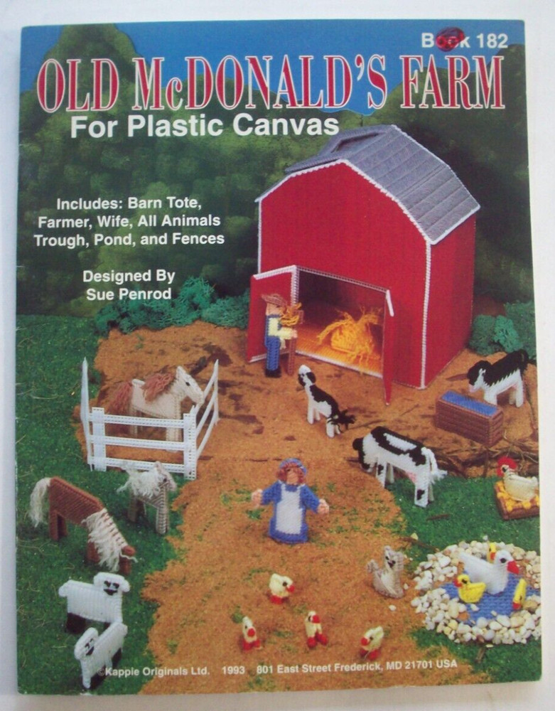 Old McDonald's Farm w animals plastic canvas pattern