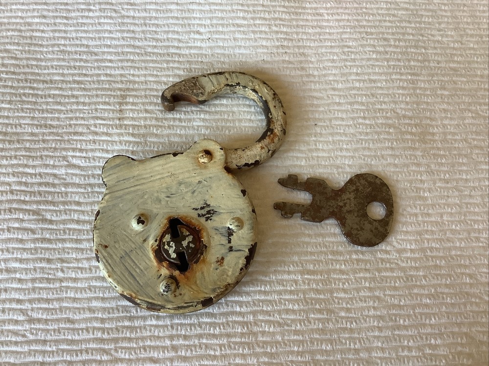 Antique Corbin Padlock with Flat key