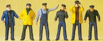 Preiser 10353 HO Scale People Working -- Ship's Crewmen pkg(6)