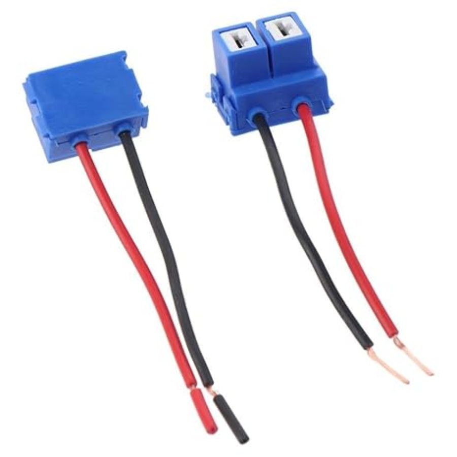 4PCS H7 Ceramic Light Bulb Socket, Wiring Harness Connector Pigtail Adapter, Plu