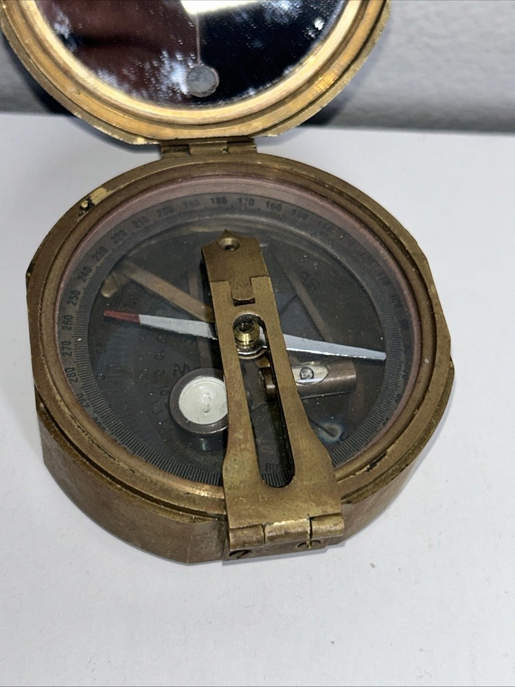 1862 Antique Brass Brinton Compass Thomas J Evans