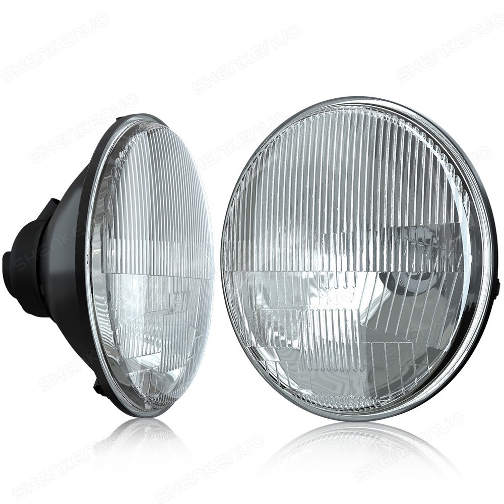 7 Inch led GLASS Headlight Round, ORIGINAL CLASSIC LOOK Conversion Chrome pair