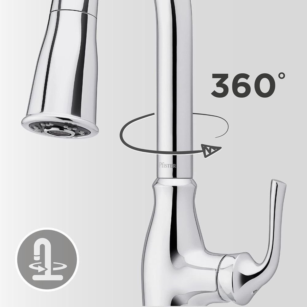 Rosslyn Kitchen Faucet with Pull down Sprayer and Soap Dispenser, Single Handle,